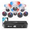 Enforcer 4K Ultra HD 8 Channel NVR with 4 Bullets and 4 Dome Cameras, Enhanced AI with Lights & Sirens view 1