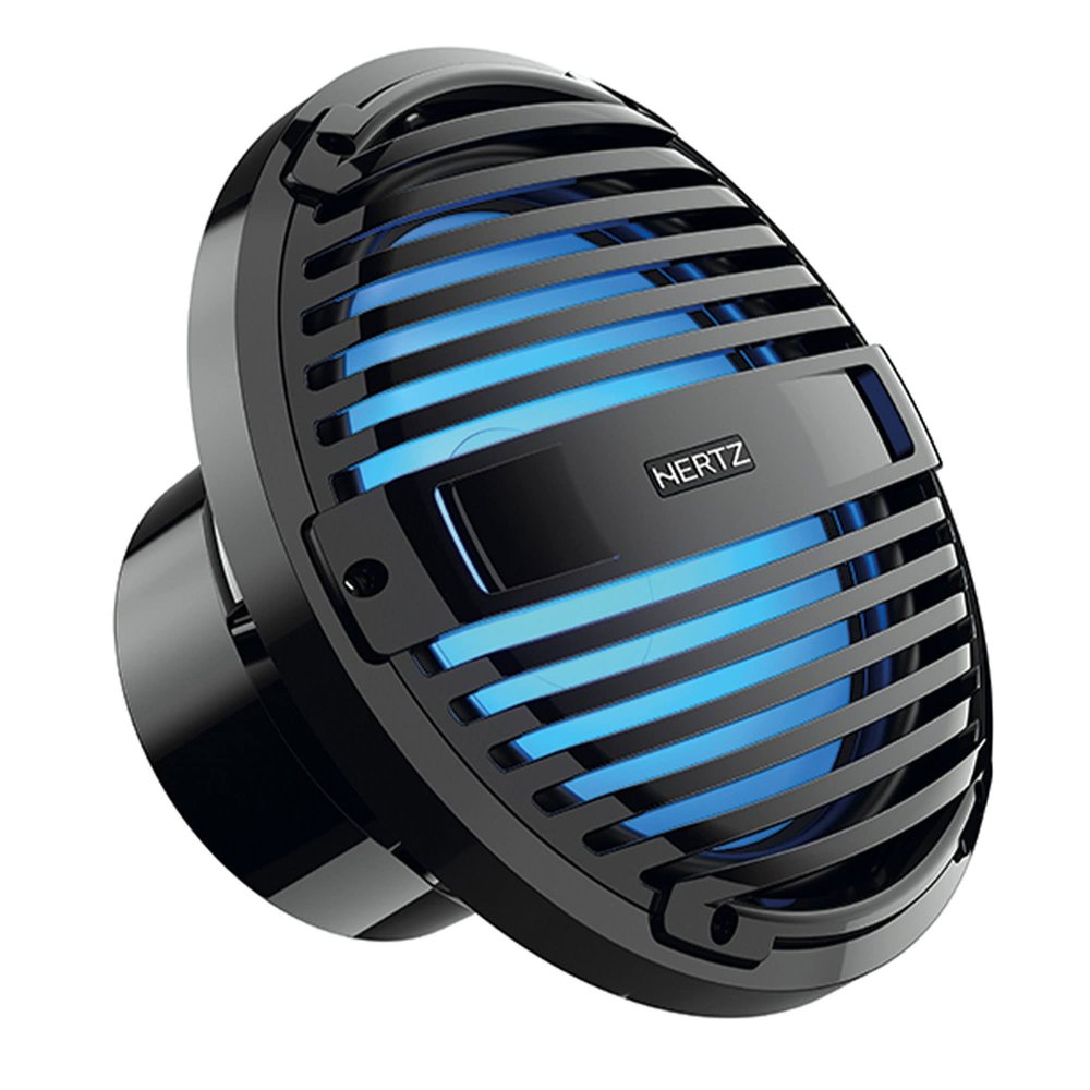 HERTZ HMS 12 B4-LD-C - 12" 4-Ohm Marine Subwoofer with RGB LEDs, Black Grille