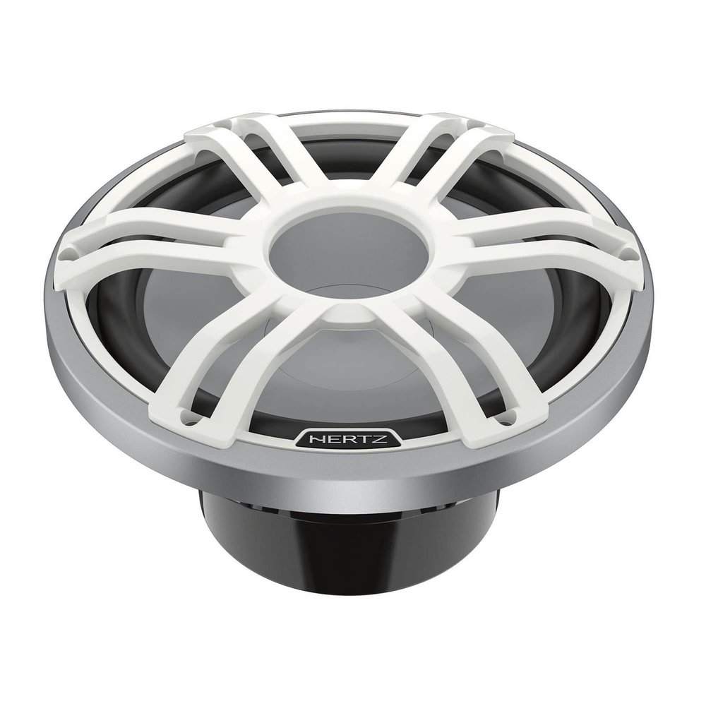 HERTZ HMS 12 S4-LD-SW - 12" 4-Ohm Marine Subwoofer with RGB LEDs, White Sport Grille