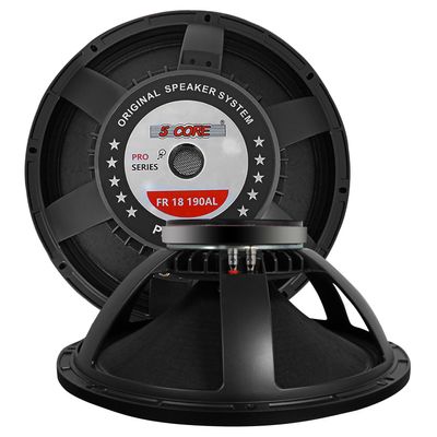 5 CORE 18" Subwoofer Speaker 1200W 8 Ohm Full Range PA DJ Pro Audio Replacement Woofer Deep Bass Component Speaker - FR 18 190 AL