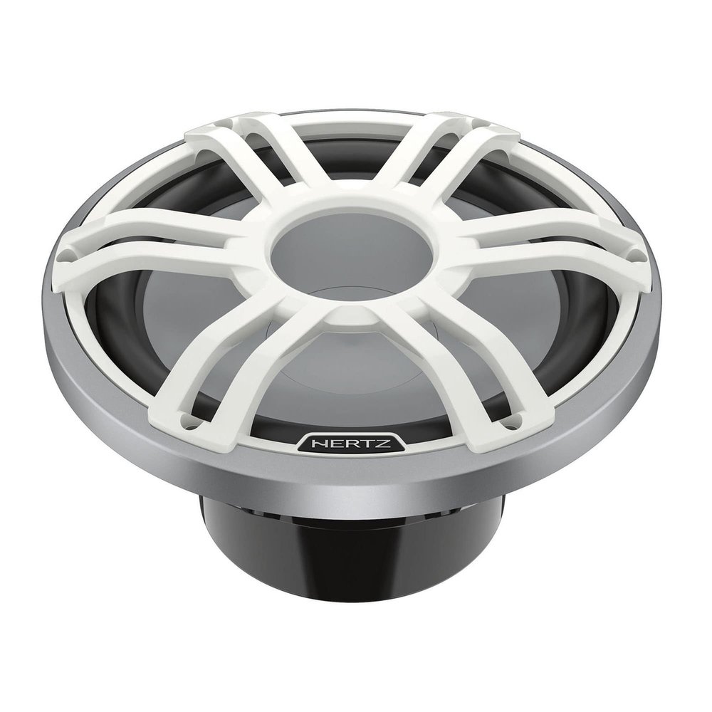 Hertz HMS 12 S2-LD-SW - 12" 2-Ohm Marine Subwoofer with RGB LEDs, White Sport Grille