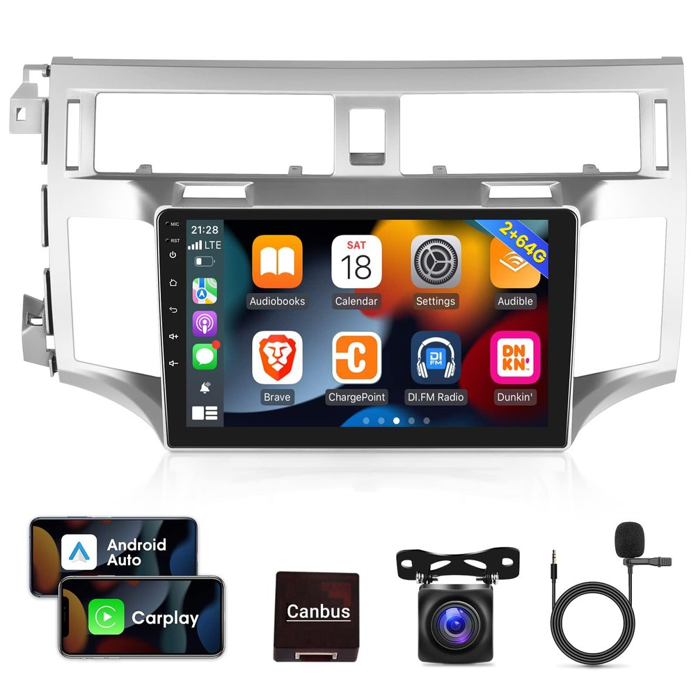 [2G+64G] Car Radio for Toyota Avalon 2006 2007 2008 2009 2010, 9 inch Android 13 Touch Screen Stereo, Carplay/Android Auto/Hi-Fi Audio/1080P/SWC/Bluetooth + AHD Backup Camera + MIC