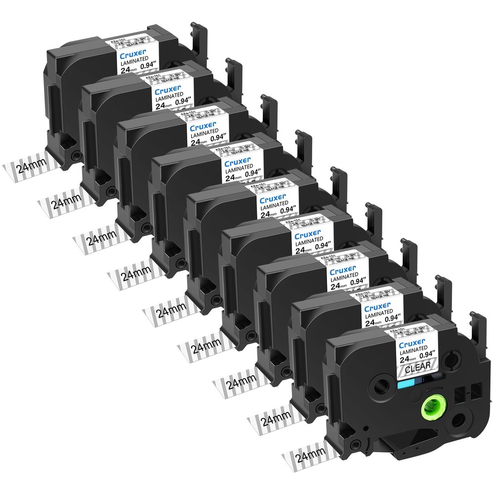24mm Label Tape Replacement for Brother P Touch TZE-151 Tape, 0.94 Laminated Black on Clear Tze151 Label Marker Tape for Brother Ptouch PTD600 PT-P710BT PTP750W Label Maker Tze Tape, 9 Pack
