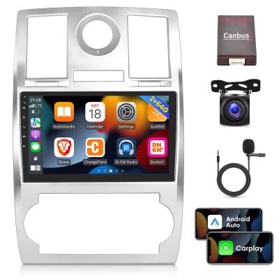 [2G+64G] Car Radio for Chrysler 300 2005 2006 2007 2008 2009 2010, Android 13 Touch Screen Stereo, Carplay/Android Auto/1080P/Hi-Fi Audio/Bluetooth + AHD Backup Camera + MIC