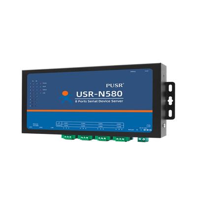 PUSR 8 Ports MQTT Modbus Gateway Support SSL/TLS Edge Computing RS485 Serial to ethernet Converter Device Server USR-N580
