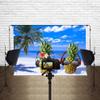 TOAOFY Summer Beach Ocean Photo Backdrop Blue Sky Tropical Palm Tree Background Funny Pineapple Hawaii Beach Party Photo Decor Kids Child Birthday TAYBZT412 view 3