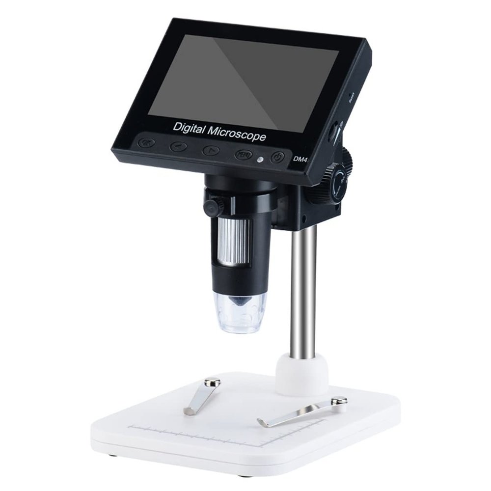 JUIYU Microscope Accessories Kit 1000X Digital Electron Microscope USB Interface Digital Microscope 4.3 Inch Screen Welding Reading Microscope Slides