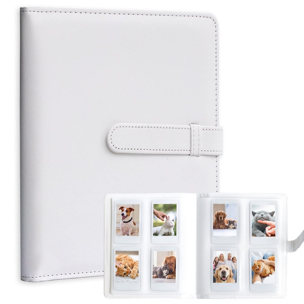 128 Pockets Mini Photo Album for 2 x 3 inch Mini Instant Camera Printer Film (White)