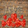 10x6.5ft Brown Wooden Valentine's Day Red Heart Shinny Photography Backdrops Love Photo Booth Prop for Studio Portrait view 2