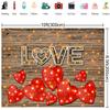 10x6.5ft Brown Wooden Valentine's Day Red Heart Shinny Photography Backdrops Love Photo Booth Prop for Studio Portrait view 3