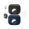 [2 Pack] for Airpods pro 2 airtag case,2 in 1 Case for Airpods Pro 2 Case with Airtag Holder,Silicone GPS Tracker Cover Holder with 2 Lanyard,Black+Navy Blue view 1