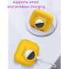 [2 Pack] for Airpods pro 2 airtag case,2 in 1 Case for Airpods Pro 2 Case with Airtag Holder,Silicone GPS Tracker Cover Holder with 2 Lanyard,Black+Navy Blue view 3
