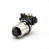 M12 Connector Female 4Pin PCB Mount Right Angle A Code Back Mount Solder type Connector view 1