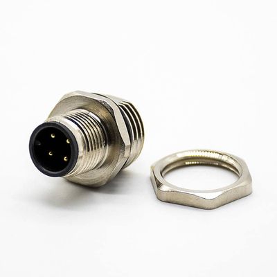 4Pin M12 Connector Male 180 PCB Mount A Coding Back Mount Waterproof Socket