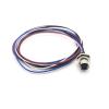 Waterproof M12 Connector Female 4Pin Bulkhead A Coded Straight Shiled Panel Mount Receptacle With Wires 1M AWG22 view 2
