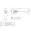 Waterproof M12 Connector Female 4Pin Bulkhead A Coded Straight Shiled Panel Mount Receptacle With Wires 1M AWG22 view 4