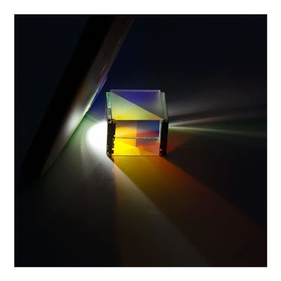 2pcs Defective Optical Glass Cube Prisms Optics Experiment Instruments Dichroic Irregular Shape Rainbow Surveying Prisma