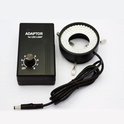 96LED Microscope Ring Light Source Ajustable Optical Industrial Camera CCD Vision Light Source Microscope LED Ring Light White Light Inner Dia 50mm