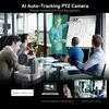AI Auto-Tracking PTZ Camera 20x Optical Zoom HDMI USB IP Live Streaming Camera 1080P 60fps Video Conferencing System POE Supply for Church Services Worship Education Work with Zoom Team vMix OBS view 3