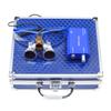 MrHugoo White Lens Tube 3.5X Optical Glass Binocular Loupes with LED Head Light Lamp 5W, Carrying Aluminum Case (Blue) view 1