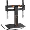 Perlegear Universal Swivel TV Stand with Power Outlet, Tabletop TV Stand for 3260,65 Inch TVs up to 88 lbs, Tempered Glass TV Mount Stand Base with Height Adjustment, Tilt, Max VESA 400x400mm,PGTVS27 view 1