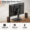 Perlegear Universal Swivel TV Stand with Power Outlet, Tabletop TV Stand for 3260,65 Inch TVs up to 88 lbs, Tempered Glass TV Mount Stand Base with Height Adjustment, Tilt, Max VESA 400x400mm,PGTVS27 view 2