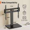 Perlegear Universal Swivel TV Stand with Power Outlet, Tabletop TV Stand for 3260,65 Inch TVs up to 88 lbs, Tempered Glass TV Mount Stand Base with Height Adjustment, Tilt, Max VESA 400x400mm,PGTVS27 view 3