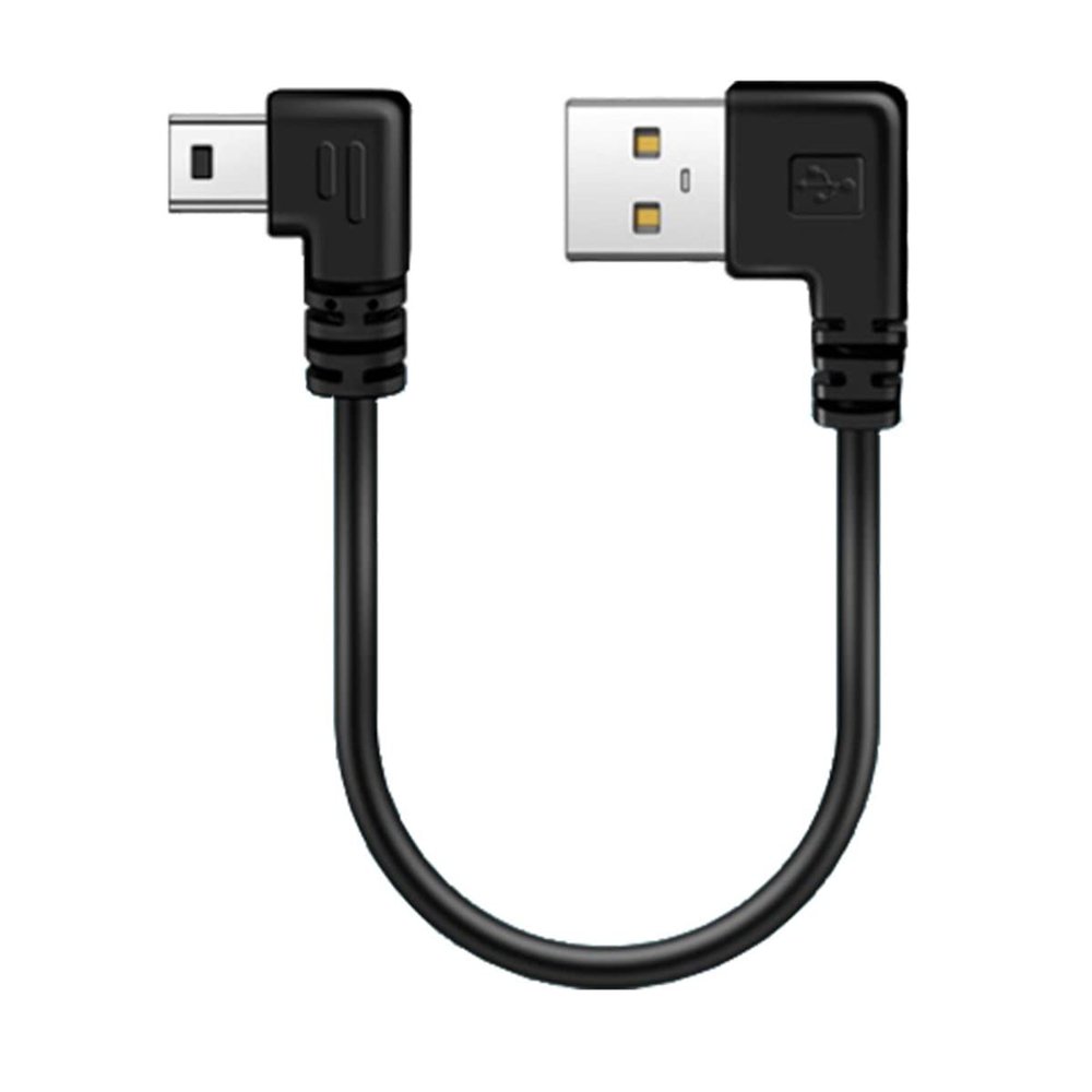 YSJJZRL Mini USB Cable Double Right Angle for Canon PowerShot/Rebel/EOS/DSLR/ELPH,Dash Cam,SatNav,Car,Camera,USB Mini-B Charger Cord Data Sync Charging Adapter (Left to Left,0.25M)