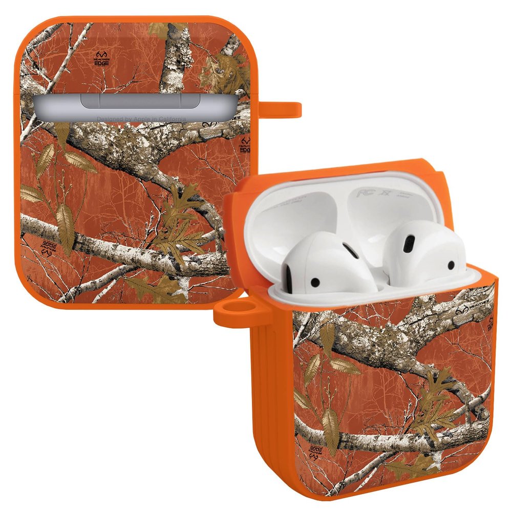 AFFINITY BANDS Realtree Edge HDX Case Cover Compatible with Apple AirPods Gen 1 & 2 (Burnt Orange)