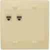 RiteAV 2 Port Cat6 Ethernet Wall Plate - Flat 2 Gang [Ivory/Ivory] view 1