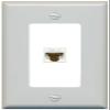 RiteAV Decorative 1 Port Cat6 Ethernet Wall Plate Female-Female - 1 Gang [Gray/White] view 1
