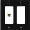 RiteAV 1 Port Cat6 Ethernet Wall Plate Female-Female - 2 Gang Decorative [Black/White] view 1