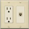 RiteAV 1 Port Cat6 Ethernet Wall Plate Female-Female - Outlet [Ivory/Light-Almond] view 1