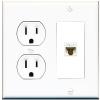 RiteAV 1 Port Cat6 Ethernet Wall Plate Female-Female - Round Outlet [White/White] view 1