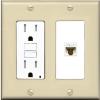 RiteAV 1 Port Cat6 Ethernet Wall Plate Female-Female - GFCI [Ivory/White] view 1