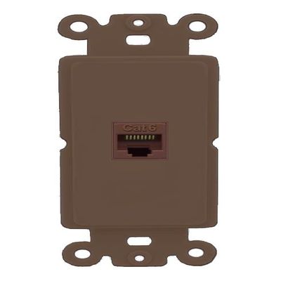 RiteAV 1 Port Cat6 Ethernet Wall Plate Female-Female - Rocker [Brown/Brown]