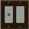 RiteAV 1 Port Cat6 Ethernet Wall Plate Female-Female - 2 Gang Decorative [Brown/Gray] view 1