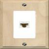 RiteAV Decorative 1 Port Cat6 Ethernet Wall Plate Female-Female - 1 Gang [Wood/White] view 1