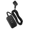 Globe Electric 78300 Charging Station with 6ft Fabric Extension Cord, 2X USB-A Charging Ports, 1x USB-C Charging Port, Right Angle Plug, 120 Volts, Black, Electronics, Home Improvement view 1