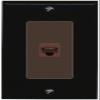 RiteAV Decorative 1 Port Cat6 Ethernet Wall Plate Female-Female - 1 Gang [Black/Brown] view 1