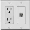 RiteAV 1 Port Cat6 Ethernet Wall Plate Female-Female - Outlet [Gray/Gray] view 1