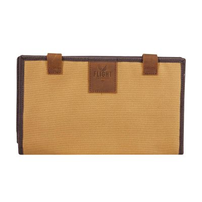 FLIGHT OUTFITTERS Unisex Bush Pilot Logbook Case | Grab-and-Go Canvas Organizer with Leather Closures | Multiple Pockets for Logbook and Accessories | One Loop for Storing a Pen or Stylus, Large