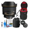 Nikon AF NIKKOR 14mm f/2.8D ED Wide-Angle Prime Lens (1925) with Padded Camera Lens Case + Lens Cap Keeper Holder + Deluxe Camera Lens Cleaning Kit + More (Renewed) view 1