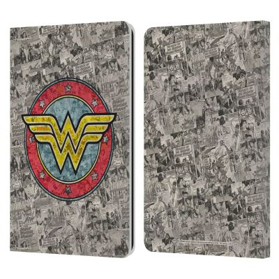 Head Case Designs Officially Licensed Wonder Woman DC Comics Comics Logo Vintage Art Leather Wallet Case Compatible with Kindle Paperwhite 1/2 / 3
