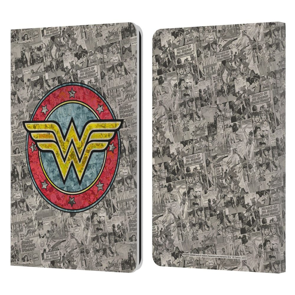 Head Case Designs Officially Licensed Wonder Woman DC Comics Comics Logo Vintage Art Leather Wallet Case Compatible with Kindle Paperwhite 1/2 / 3