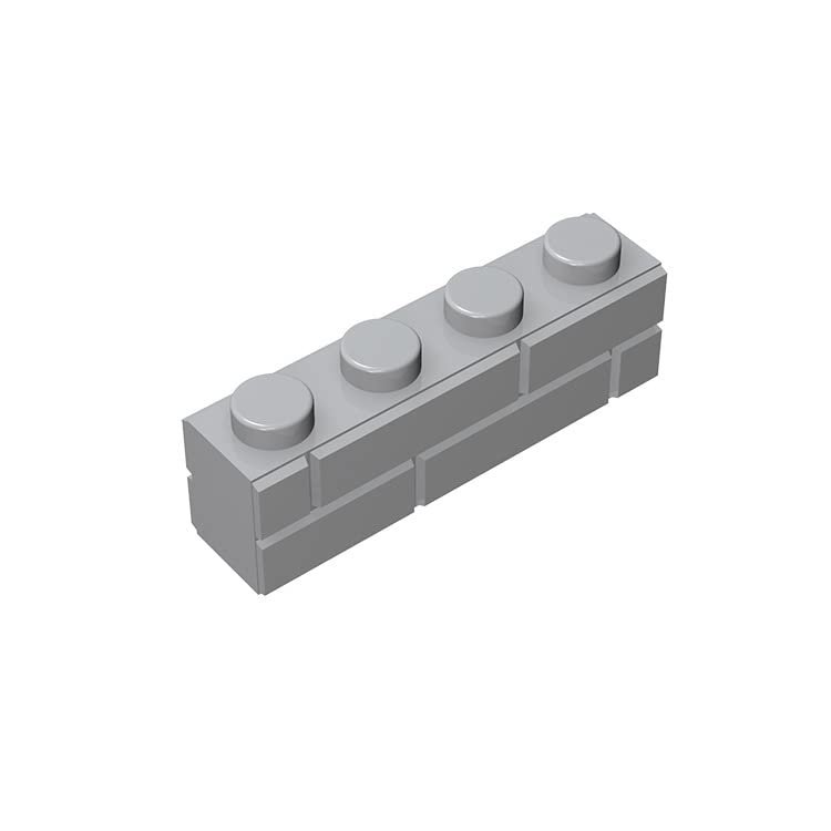 1x4 Masonry Profile Brick 100 PCS, Classic Bulk Brick Wall Blocks Parts, Compatible with Lego Parts and Pieces 15533 (Colour: Light Grey)