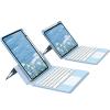 QYiiD Keyboard Case for iPad 9th Generation 2021 10.2 8th/7th, Detachable Transparent Back Vertical Stand Cover & Magnetically Wireless Trackpad Keyboard for iPad 9th/8th/7th Gen 2021/2020/2019, Blue view 1