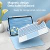 QYiiD Keyboard Case for iPad 9th Generation 2021 10.2 8th/7th, Detachable Transparent Back Vertical Stand Cover & Magnetically Wireless Trackpad Keyboard for iPad 9th/8th/7th Gen 2021/2020/2019, Blue view 2