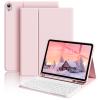 aoub Keyboard Case for iPad (A16) 11th Gen 11 Inch 2025, iPad 10th Generation 10.9 inch 2022 with Pencil Holder, Stand Folio Detachable Wireless Bluetooth Rechargeable Keyboard, Pink view 1
