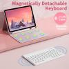aoub Keyboard Case for iPad (A16) 11th Gen 11 Inch 2025, iPad 10th Generation 10.9 inch 2022 with Pencil Holder, Stand Folio Detachable Wireless Bluetooth Rechargeable Keyboard, Pink view 4